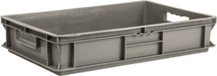 SSI Schaefer - 0.82 Cu Ft, 55 Lb Load Capacity Gray Polypropylene Tote Container - Stacking, 23.7" Long x 15.8" Wide x 4.8" High - Caliber Tooling