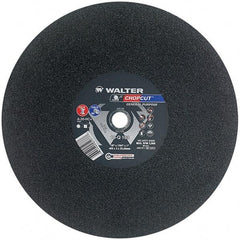 WALTER Surface Technologies - 16" 30 Grit Aluminum Oxide Cutoff Wheel - 7/64" Thick, 1" Arbor, 3,800 Max RPM, Use with Electric & Gas Powered Saws - Caliber Tooling