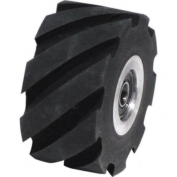 Dynabrade - 2" Diam x 1" Wide Contact Wheel Assembly - 5/8" Arbor Hole, Standard, 70 Duro Rubber Face - Caliber Tooling