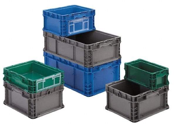 Orbis - 40 Lb Load Capacity Green Polyethylene Tote Container - Stacking, 12" Long x 15" Wide x 5" High - Caliber Tooling