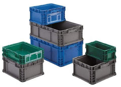 Orbis - 40 Lb Load Capacity Green Polyethylene Tote Container - Stacking, 12" Long x 15" Wide x 9-1/2" High - Caliber Tooling