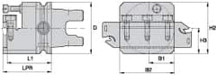 Kennametal - Tool Block Style KM63UT, 26mm Blade Height, 99.75mm OAL, 63mm OAH, Indexable Cutoff Blade Tool Block - 26mm Shank Height, Reversible, Series A2 Cut-Off - Caliber Tooling