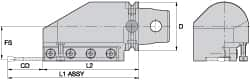 Kennametal - Tool Block Style KM63UT, 32mm Blade Height, 174.5mm OAL, 76.5mm OAH, Indexable Cutoff Blade Tool Block - 32mm Shank Height, Reversible, Series A2 Cut-Off - Caliber Tooling