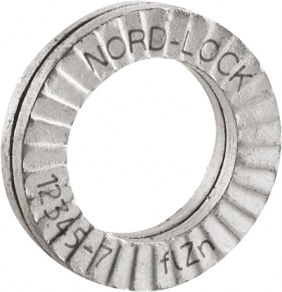 Nord-Lock - 1/2", Zinc Flake, Steel Wedge Lock Washer - Grade 2, 0.522 to 0.538" ID - Caliber Tooling