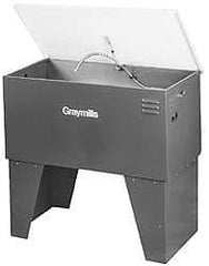 Graymills - Free Standing Solvent-Based Parts Washer - 40 Gal Max Operating Capacity, Steel Tank, 38" (Lid Close)/60" (Lid Open) High x 42" Long x 22" Wide, 115 Input Volts - Caliber Tooling