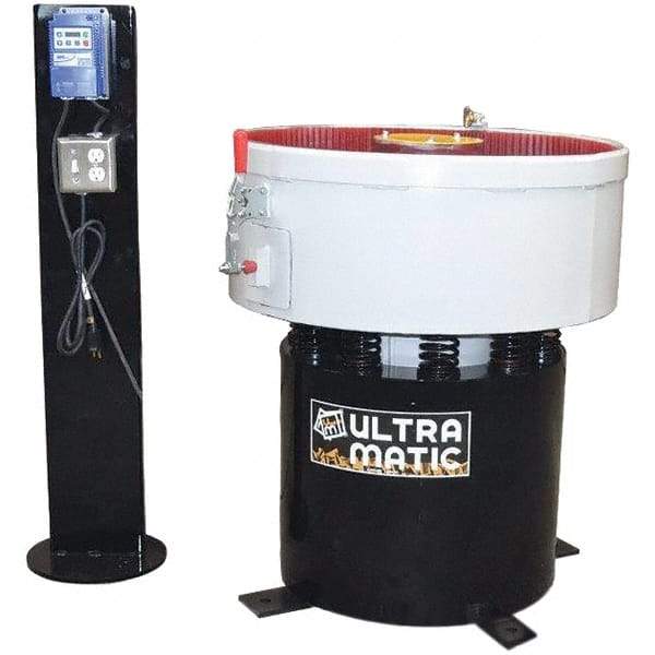 Made in USA - 2 hp, Wet/Dry Operation Vibratory Tumbler - Adjustable Amplitude, Flow Through Drain - Caliber Tooling