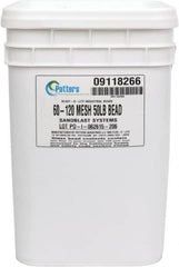 Made in USA - Medium Grade Smooth Glass Bead - 60 to 120 Grit, 50 Lb Pail - Caliber Tooling