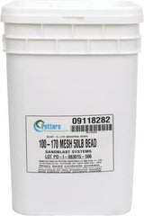 Made in USA - Medium/Fine Grade Smooth Glass Bead - 100 to 170 Grit, 50 Lb Pail - Caliber Tooling