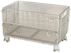 Nashville Wire - 32" Long x 20" Wide x 16" High Steel Basket-Style Bulk Folding Wire Mesh Container - 1,000 Lb. Load Capacity - Caliber Tooling