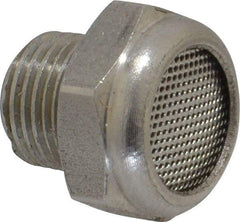 Legris - 1/8 Male NPT, 14mm Hex, Exhaust Muffler - 175 Max psi, 108 Decibel Rating, Stainless Steel - Caliber Tooling