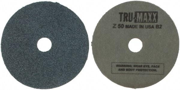 Tru-Maxx - 4" Diam 5/8" Hole 50 Grit Fiber Disc - Coarse Grade, Zirconia Alumina, 13,000 Max RPM - Caliber Tooling