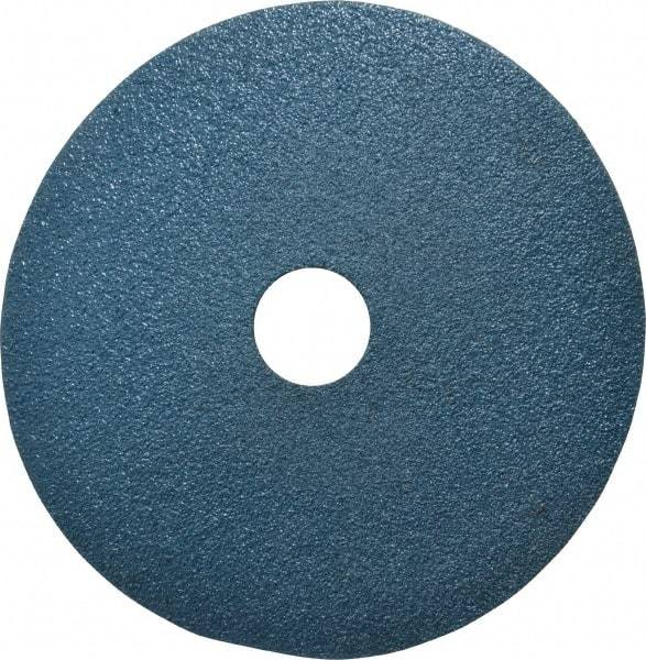 Tru-Maxx - 5" Diam 7/8" Hole 80 Grit Fiber Disc - Medium Grade, Zirconia Alumina, 13,000 Max RPM - Caliber Tooling