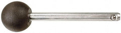 Value Collection - 1/2" Diam, 3-3/4" Usable Length, Ball Knob, Quick Release Pin - 3-3/4" OAL, Grade C1010/C1022 Steel, Zinc-Plated Finish - Caliber Tooling