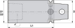 Kennametal - KM63UT, 4.724 Inch Long, Modular Tool Holding Extension - 2.48 Inch Body Diameter x 6.299 Inch Overall Length - Exact Industrial Supply