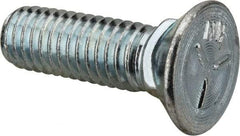 Value Collection - 3/8-16 UNC, 1-1/4" OAL, Steel Plow Bolt - Zinc-Plated Finish, Grade 5 - Caliber Tooling