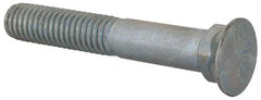 Value Collection - 3/8-16 UNC, 2-1/2" OAL, Steel Plow Bolt - Zinc-Plated Finish, Grade 5 - Caliber Tooling