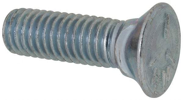 Value Collection - 7/16-14 UNC, 1-1/2" OAL, Steel Plow Bolt - Zinc-Plated Finish, Grade 5 - Caliber Tooling