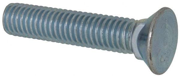 Value Collection - 7/16-14 UNC, 2-1/4" OAL, Steel Plow Bolt - Zinc-Plated Finish, Grade 5 - Caliber Tooling