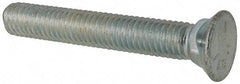 Value Collection - 7/16-14 UNC, 3" OAL, Steel Plow Bolt - Zinc-Plated Finish, Grade 5 - Caliber Tooling