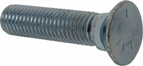 Value Collection - 5/8-11 UNC, 2-3/4" OAL, Steel Plow Bolt - Zinc-Plated Finish, Grade 5 - Caliber Tooling