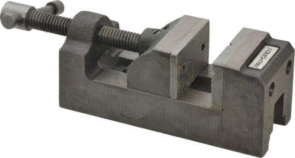 Palmgren - 1-1/2" Jaw Opening Capacity x 1" Throat Depth, Horizontal Drill Press Vise - 1-1/2" Wide Jaw, Stationary Base, Standard Speed, 5-1/8" OAL x 1-13/16" Overall Height, Cast Iron - Caliber Tooling