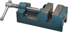 Interstate - 2-11/32" Jaw Opening Capacity x 1-7/64" Throat Depth, Horizontal Drill Press Vise - 2-1/2" Wide x 1.1" High Jaw, Stationary Base, Standard Speed, 7-27/64" OAL x 2-1/4" Overall Height, Cast Iron - Caliber Tooling