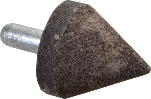 Grier Abrasives - 2" Diam 80 Grit 60° Included Angle Center Lap - Aluminum Oxide, Medium Grade, Extra Hard Density, Shank Mounted - Caliber Tooling