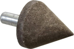 Grier Abrasives - 2" Diam 150 Grit 60° Included Angle Center Lap - Aluminum Oxide, Very Fine Grade, Extra Hard Density, Shank Mounted - Caliber Tooling