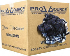 PRO-SOURCE - Reclaimed Cotton Polishing and Dust Cloths - Assorted Colors, Flannel, Low Lint, 10 Lbs. at 3 to 4 per Pound, Box - Caliber Tooling