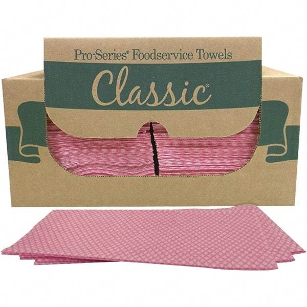 PRO-SOURCE - 1/4 Fold Food Service Wipes - Box, 22" x 12" Sheet Size, Pink - Caliber Tooling