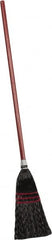 PRO-SOURCE - 40" OAL Polypropylene Bristle Corn Broom - 30" Handle Length, Wood Handle, 8" Wide, Water Resistance - Caliber Tooling