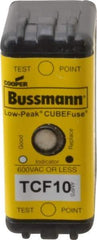 Cooper Bussmann - 300 VDC, 600 VAC, 10 Amp, Time Delay General Purpose Fuse - Plug-in Mount, 1-7/8" OAL, 100 at DC, 200 (CSA RMS), 300 (UL RMS) kA Rating - Caliber Tooling