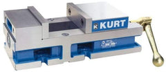 Kurt - 6" Jaw Width, 4" Jaw Opening Capacity, Horizontal Stationary Machine Vise - Manual Operation, 6,356 Lb Capacity, 1 Station, 14.88" Long x 4.6720" High x 1-31/64" Deep, 1.735" Jaw Height, 80 Lb Max Clamp Force - Caliber Tooling