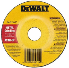 DeWALT - 24 Grit, 7" Wheel Diam, 1/8" Wheel Thickness, Type 27 Depressed Center Wheel - Zirconia Alumina, R Hardness, 8,700 Max RPM, Compatible with Angle Grinder - Caliber Tooling