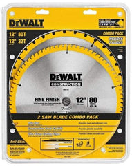 DeWALT - 12" Diam, 1" Arbor Hole Diam, 32 & 80 Tooth Wet & Dry Cut Saw Blade - Carbide-Tipped, Standard Round Arbor - Caliber Tooling