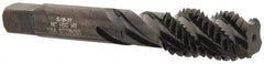 Hertel - 5/8-11 UNC 4 Flute 3B Bottoming Spiral Flute Tap - High Speed Steel, Oxide Finish, 3-13/16" OAL, Right Hand Flute, Right Hand Thread, H3 - Caliber Tooling