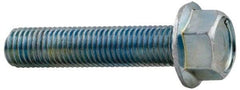 Value Collection - 1/4-20 UNC, 1/2" Length Under Head, Hex Drive Flange Bolt - 1/2" Thread Length, Grade 2 Steel, Serrated Flange, Zinc-Plated Finish - Caliber Tooling