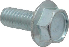 Value Collection - 5/16-18 UNC, 3/4" Length Under Head, Hex Drive Flange Bolt - 3/4" Thread Length, Grade 2 Steel, Serrated Flange, Zinc-Plated Finish - Caliber Tooling