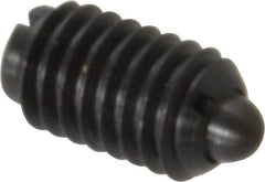 Gibraltar - 3/8-16, 5/8" Thread Length, 0.11" Plunger Projection, Steel Threaded Spring Plunger - 0.186" Max Plunger Diam, 0.625" Plunger Length, 4.5 Lb Init End Force, 18.5 Lb Final End Force - Caliber Tooling