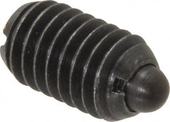 Gibraltar - 3/8-16, 5/8" Thread Length, 0.11" Plunger Projection, Steel Threaded Spring Plunger - 0.186" Max Plunger Diam, 0.625" Plunger Length, 1.5 Lb Init End Force, 5 Lb Final End Force - Caliber Tooling