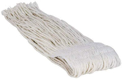 PRO-SOURCE - 5" White Head Band, Medium Rayon Cut End Mop Head - 8 Ply, Clamp Jaw Connection, Use for Heavy Duty Floor Cleaning - Caliber Tooling