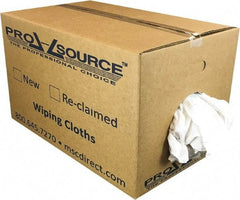 PRO-SOURCE - Wide Virgin Cotton Rags - White, Fleece and Sweatshirt, Low Lint, 25 Lbs. at 3 to 4 per Pound, Box - Caliber Tooling