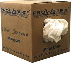 PRO-SOURCE - Reclaimed Cotton Polishing and Dust Cloths - White, Flannel, Low Lint, 5 Lbs. at 3 to 4 per Pound, Box - Caliber Tooling