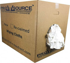 PRO-SOURCE - Cotton Reclaimed Medium Weight Rags - White, Low Lint, 50 Lbs. Bale - Caliber Tooling