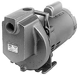 American Machine & Tool - 115/230 Volt, 1 Phase, 1 HP, Chemical Transfer Self Priming Centrifugal Pump - 1 Inch Inlet, Stainless Steel and Cast Iron Housing, Stainless Steel Impeller, 60 Ft. Shut Off, Viton Seal - Caliber Tooling