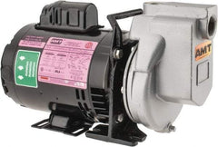 American Machine & Tool - 115/230 Volt, 1 Phase, 1/3 HP, Chemical Transfer Self Priming Centrifugal Pump - 1 Inch Inlet, Stainless Steel and Cast Iron Housing, Stainless Steel Impeller, 44 Ft. Shut Off, Viton Seal - Caliber Tooling