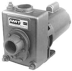 American Machine & Tool - 230/460 Volt, 3 Phase, 1-1/2 HP, Self Priming Centrifugal Pump - 1-1/2 Inch Inlet, 93 Head Pressure, Cast Iron Housing and Impeller - Caliber Tooling