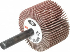 3M - 1-1/2" Diam x 1" Face Width, Medium Aluminum Oxide Coated Mounted Flap Wheel - Caliber Tooling