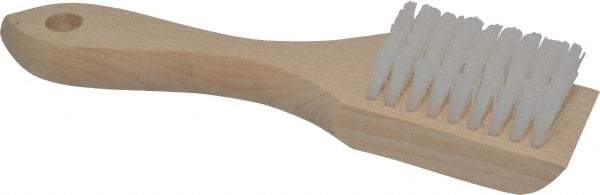 PRO-SOURCE - 5/8" Bristle Length, Synthetic Scouring Brush - 2-1/2" Long x 1-5/8" Wide Head, 6-3/4" OAL, White, Wood Block - Caliber Tooling