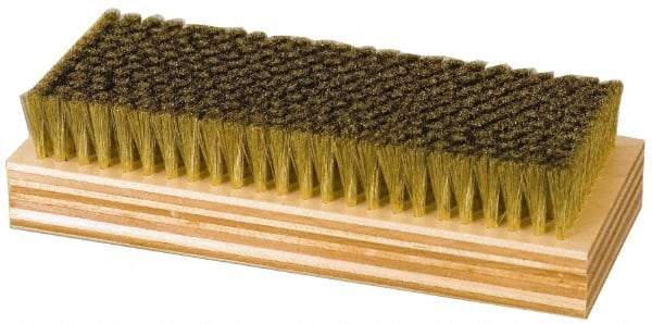 Made in USA - 1" Bristle Length, Hoghair Cleaning & Finishing Brush - 6-1/2" Long x 2-3/8" Wide Head, 6" OAL, Hardwood Block - Caliber Tooling